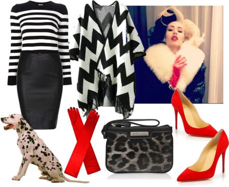 DISFRAZ CRUELLA DE VIL CAMISETA DE RAYAS DISFRAZ CRUELLA DE VIL IMPROVISADO