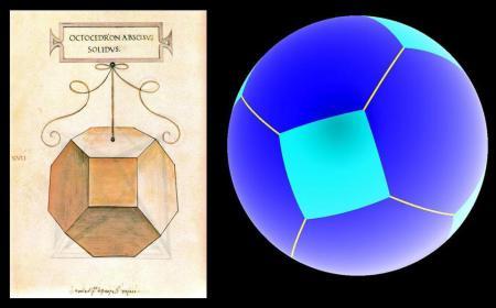 El dado medieval del Museo Cluny en Paris Octaedro truncado y ortográfica
