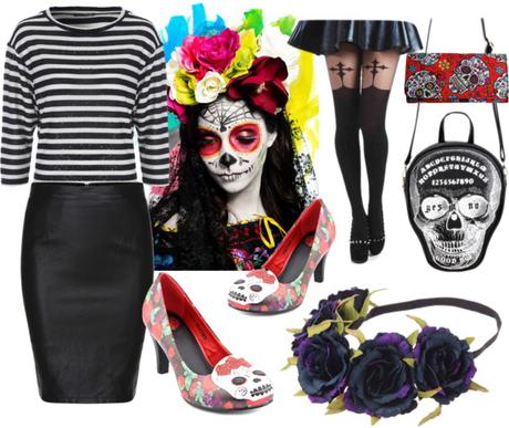 DISFRAZ DE CALAVERA MEJICANA CAMISETA RAYAS DISFRAZ DE CALAVERA MEJICANA IMPROVISADO