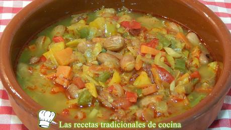 Receta de alubias pintas con verduras