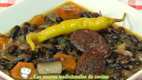 Receta de estofado de alubias negras