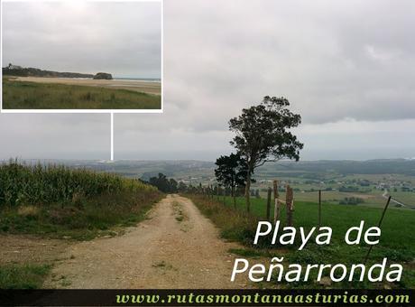 Ruta Das Minas PR AS-182: vista de la playa de Peñarronda