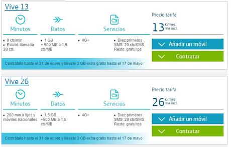 Por tiempo limitado, y para nuevos clientes, Movistar mejora con datos sus tarifas Vive Por tiempo limitado, y para nuevos clientes, Movistar mejora con datos sus tarifas Vive