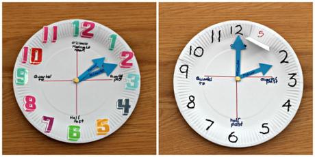 Manualidad: Reloj con plato de papel clocks