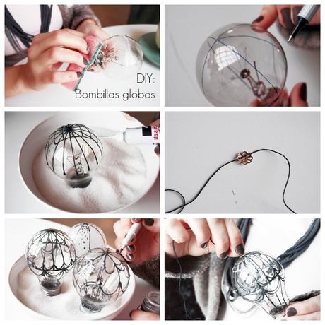 Diy: Pintar bombillas fundidas como globos aerostáticos
