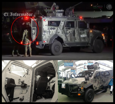 Oshkosh Sandcat que trasladó a el chapo Guzmán al AICM. Oshkosh Sandcat que trasladó a el chapo Guzmán al AICM.