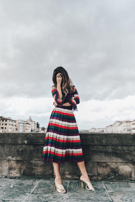 Fireze4Ever Style Lab I Firenze4Ever-Luisa_VIa_Roma-Gucci_Striped_Dress-Gucci_Gold_Sandals-Outfit-Florence-Street_Style-49