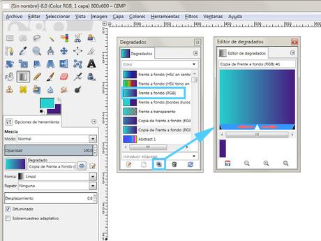  gimp crear nuevo color degradado 