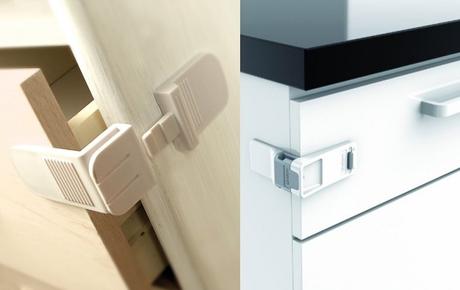 Cierre de seguridad de doble bloqueo en ángulo para cajones Accesorios Lindam