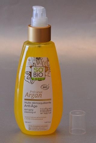 El Aceite Desmaquillante Antiedad “Précieux Argan” de SO’BIO ÉTIC