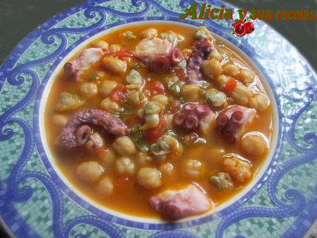 GARBANZOS CON PULPO Y BERBERECHOS