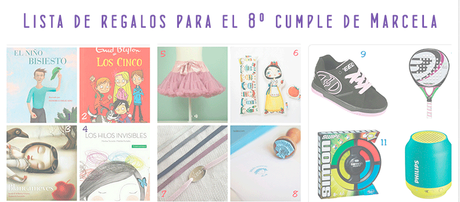 Lista de regalos para el cumpleaños bisiesto de Marcela