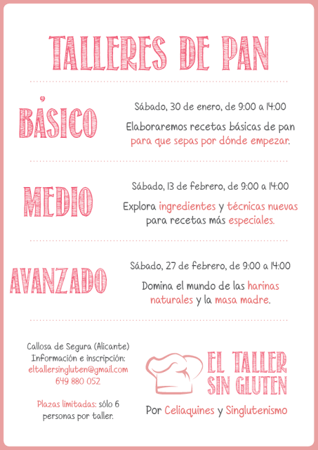 Nuevos talleres de pan sin gluten :)