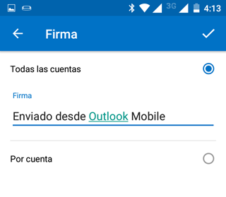 Crear firma de correo separada por cuentas [Outlook Movil]