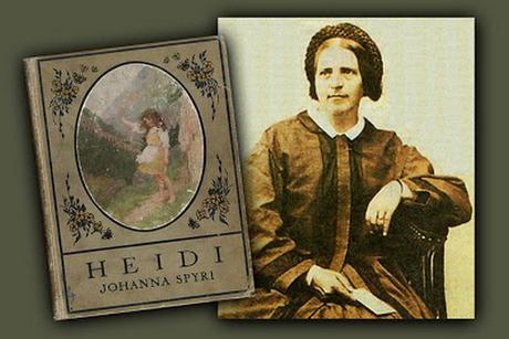 Johanna Spyri y una de las primeras ediciones de Heidi