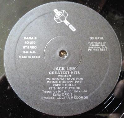 Jack Lee -Greatest hits Vol 1 Lp 1987 (1981)