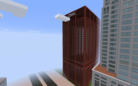 Replica Minecraft: Rascacielos CNA Center, Chicago (EEUU).