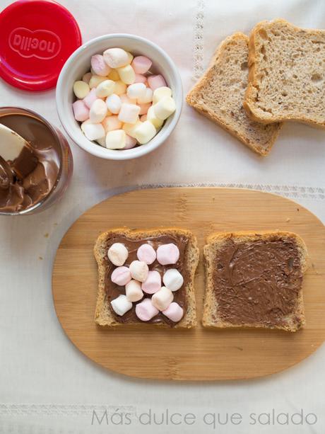 Sandwich de nocilla y nubes #singluten Sandwich de nocilla y nubes #singluten