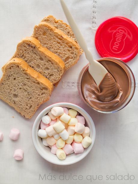 Sandwich de nocilla y nubes #singluten Sandwich de nocilla y nubes #singluten