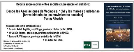 Desde la Asociaciones de vecinos al 15 M (breve historia de los movimientos sociales)