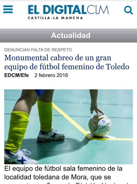 Equipo fútbol sala femenino Mora (Toledo) denuncia presunta 