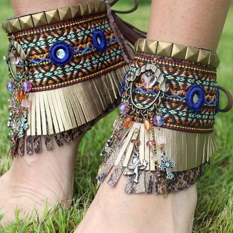 Sandalias Ibiza Style Cubresandalias adorno étnico