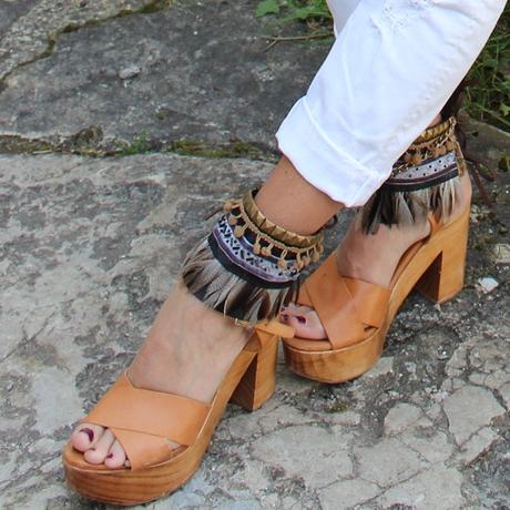 Sandalias Ibiza Style Cubre sandalias plumas
