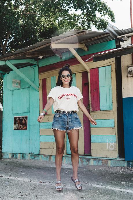 Jamica-Sugar_Cane_Field-Levis-Straw_Hat-Reebok_Tee-Outfit-Summer-Collage_on_The_Road-Bamboo_Walls-79