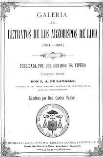 RETRATO DE SANTO TORIBIO DE J.A. DE LAVALLE y Carlos FABBRI