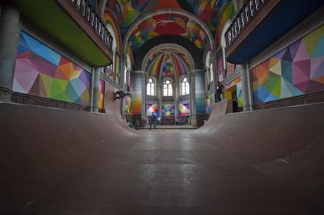 Okuda San Miguel: Kaos Temple, la metamorfosis de una iglesia a un templo del skate
