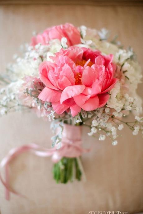 Flores rosas ramo novia