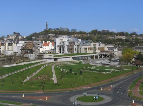 Exterior view of the Scottish Parliament Building in Edinburgh