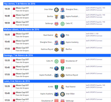 La Alkass Cup U17 con la participación del R.Madrid, a partir de hoy en Bein Sports (Horarios)