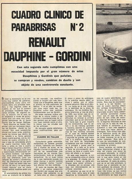 Cuadro clínico del Renault Dauphine-Gordini