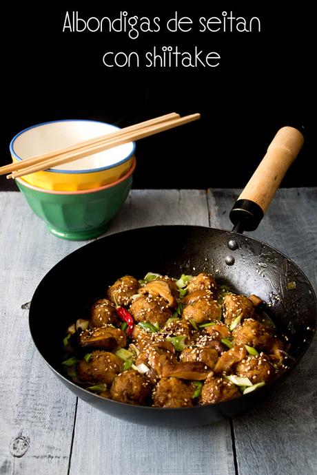 Albóndigas de seitan con shiitake Albóndigas de seitan con shiitake