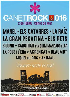 Canet Rock 2016: Manel, Els Catarres, La Raíz, La Gran Pegatina, Els Pets, Sidonie, Aspencat, Blaumut...