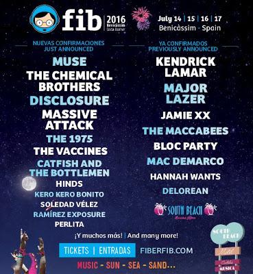 El FIB 2016 anuncia a Muse, The Chemical Brothers, Disclosure, Massive Attack, The 1975, The Vacciness..