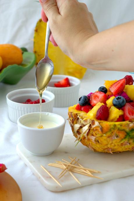 Ensalada tropical de frutas con salsa de yogur, Memorias de África #cocinadecine