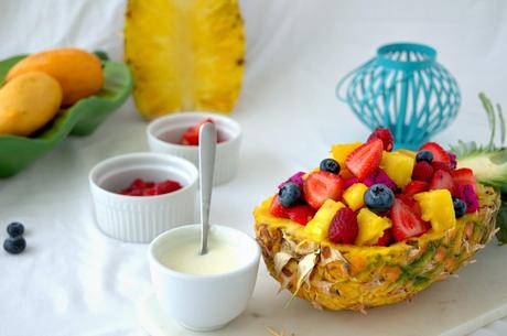 Ensalada tropical de frutas con salsa de yogur, Memorias de África #cocinadecine Ensalada tropical de frutas con salsa de yogur, Memorias de África #cocinadecine