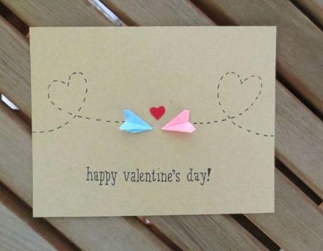 long distance valentine, valentine's card, valentine's day card, paper airplane valentine, cute valentine, plane valentine, handmade: 