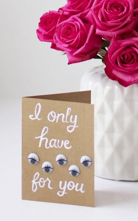 #DIY “I Only Have Eyes For You” Valentine's Day Card: 
