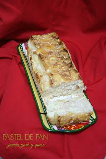 Pastel de pan de molde, jamón york y queso