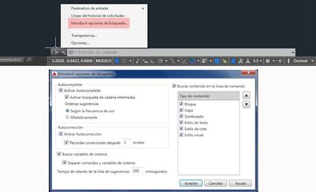 Personalizar barra de comando en Autocad 2015