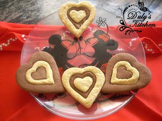 Galletas corazón de dos colores Galletas corazón de dos colores