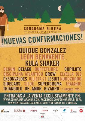 Sonorama Ribera 2016: Kula Shaker, Quique González, León Benavente, Sidecars, Belako...