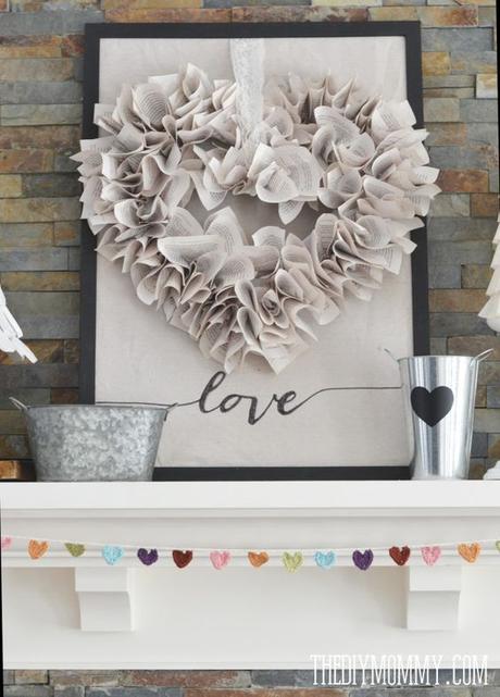 DIY Neutral Valentine's Day Mantel Decor: 