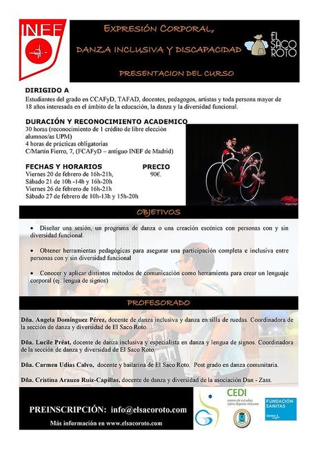 Curso de Expresión Corporal, Danza Inclusiva y Discapacidad Curso de Expresión Corporal, Danza Inclusiva y Discapacidad