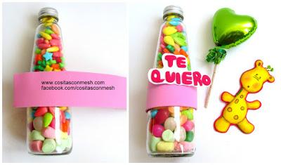 Cómo decorar botellas con dulces para regalar en san valentin