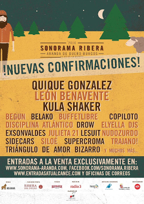 Sonorama Ribera 2016 Confirma a León Benavente, Belako, Kula Shaker, Quique González...