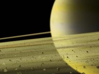 Ilustración artística de los anillos de Saturno